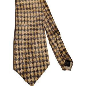 Stafford Traditional 100% Imported Silk Necktie Made in USA Cream Yellow Tie